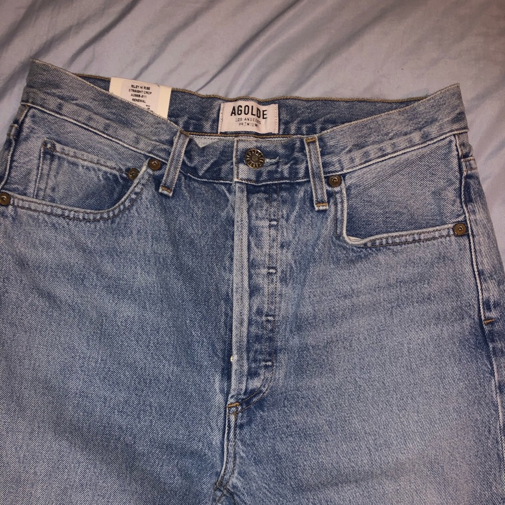 Revolve AGOLDE Light Wash Straight Leg Jeans